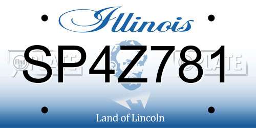 SP4Z781 Illinois License Plate