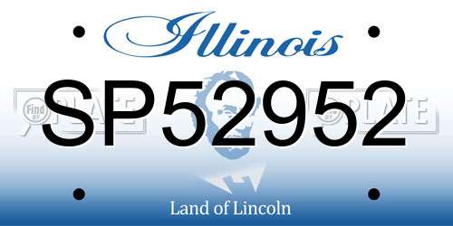 SP52952 Illinois License Plate