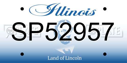 SP52957 Illinois License Plate