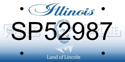 SP52987 Illinois License Plate