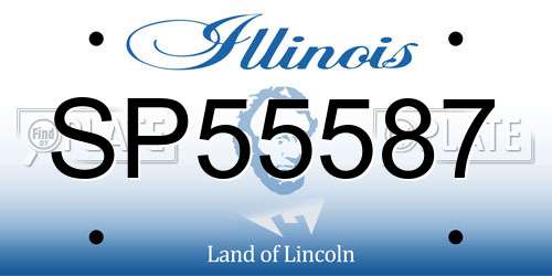 SP55587 Illinois License Plate