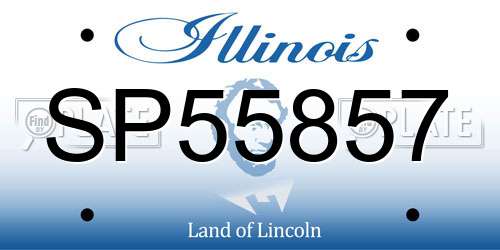SP55857 Illinois License Plate