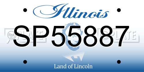 SP55887 Illinois License Plate