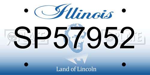 SP57952 Illinois License Plate