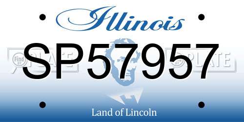 SP57957 Illinois License Plate
