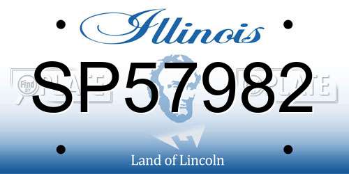 SP57982 Illinois License Plate