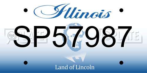 SP57987 Illinois License Plate