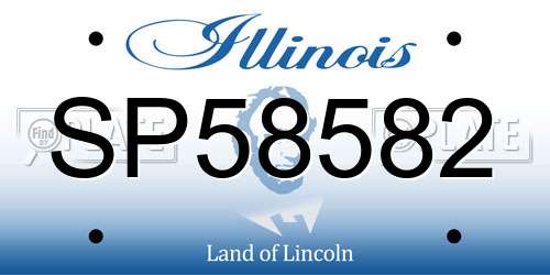 SP58582 Illinois License Plate