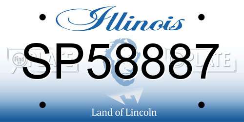 SP58887 Illinois License Plate