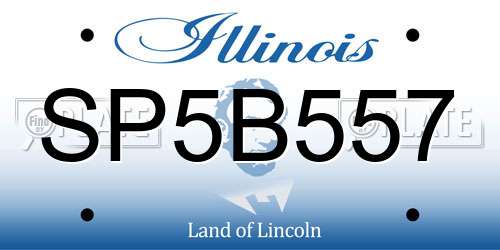 SP5B557 Illinois License Plate