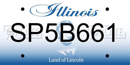 SP5B661 Illinois License Plate