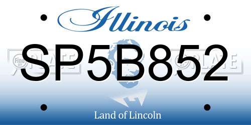SP5B852 Illinois License Plate