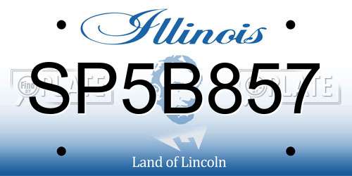 SP5B857 Illinois License Plate