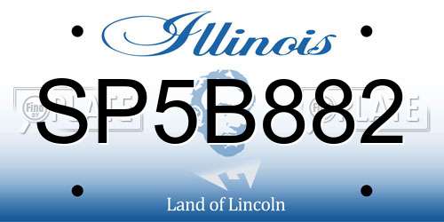 SP5B882 Illinois License Plate
