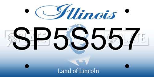 SP5S557 Illinois License Plate