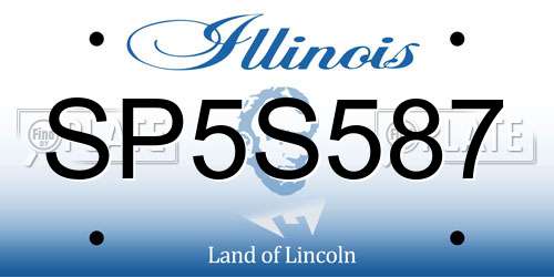 SP5S587 Illinois License Plate