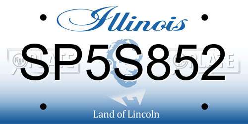 SP5S852 Illinois License Plate