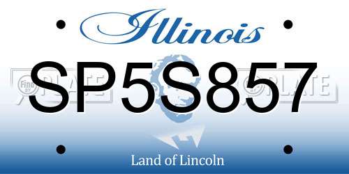 SP5S857 Illinois License Plate