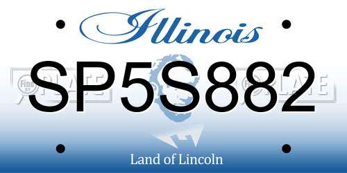 SP5S882 Illinois License Plate