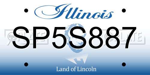 SP5S887 Illinois License Plate