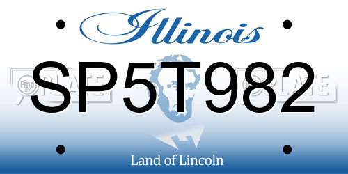 SP5T982 Illinois License Plate