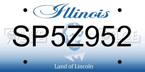 SP5Z952 Illinois License Plate