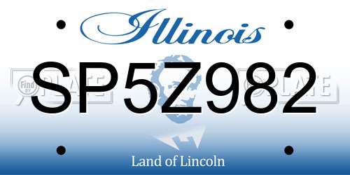 SP5Z982 Illinois License Plate
