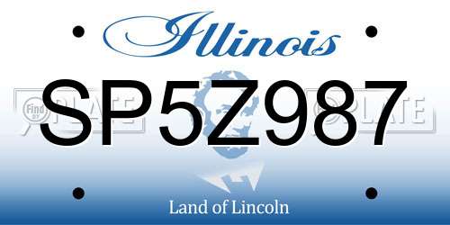 SP5Z987 Illinois License Plate