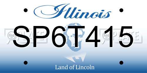 SP6T415 Illinois License Plate