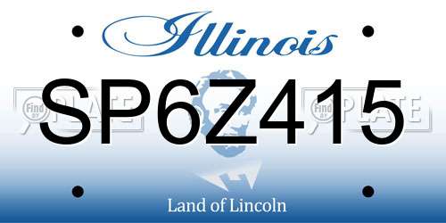 SP6Z415 Illinois License Plate