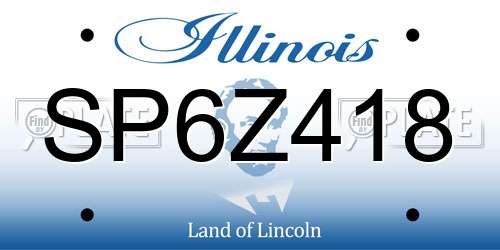 SP6Z418 Illinois License Plate