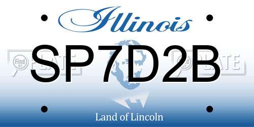 SP7D2B Illinois License Plate