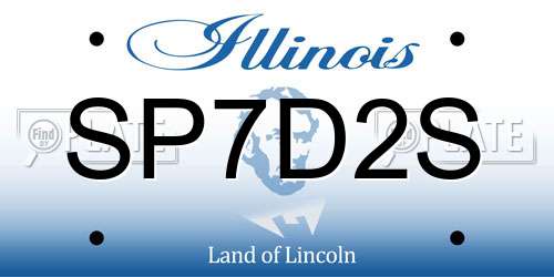 SP7D2S Illinois License Plate