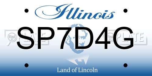 SP7D4G Illinois License Plate