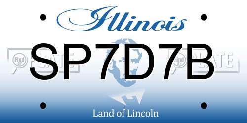 SP7D7B Illinois License Plate