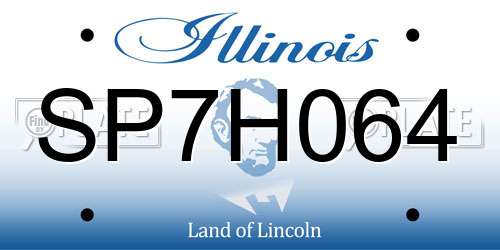 SP7H064 Illinois License Plate