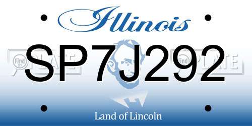 SP7J292 Illinois License Plate