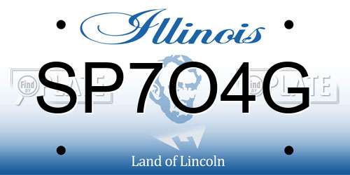 SP7O4G Illinois License Plate