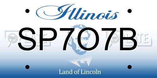 SP7O7B Illinois License Plate