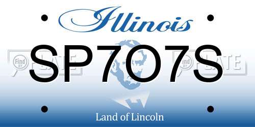 SP7O7S Illinois License Plate