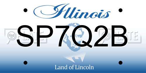 SP7Q2B Illinois License Plate