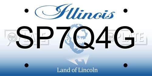 SP7Q4G Illinois License Plate