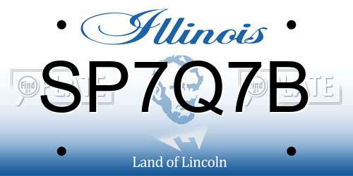 SP7Q7B Illinois License Plate