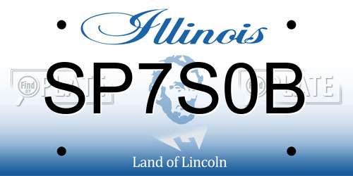 SP7S0B Illinois License Plate