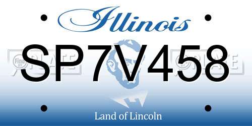 SP7V458 Illinois License Plate