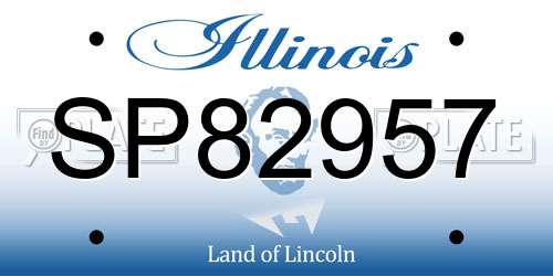 SP82957 Illinois License Plate