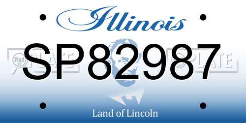 SP82987 Illinois License Plate