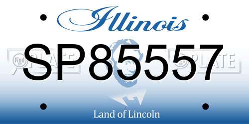 SP85557 Illinois License Plate