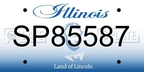 SP85587 Illinois License Plate
