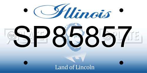 SP85857 Illinois License Plate